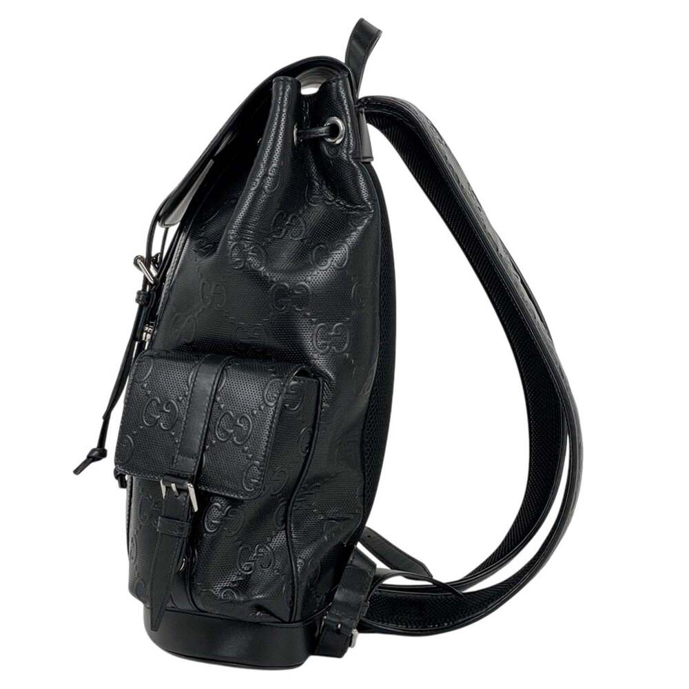 Gucci GG pattern backpack, embossed leather, blac… - image 2